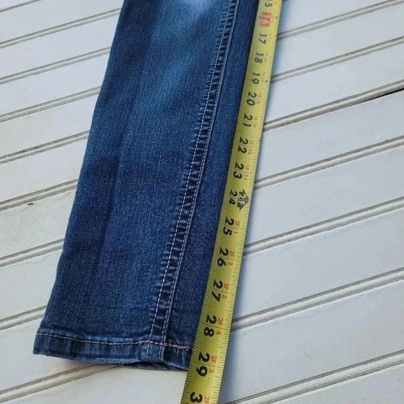 Jade Jeans Womens Size 3/4 Dark Wash Mid Rise Skinny Leg Jeans Embroidered 28x29 - Picture 7 of 8